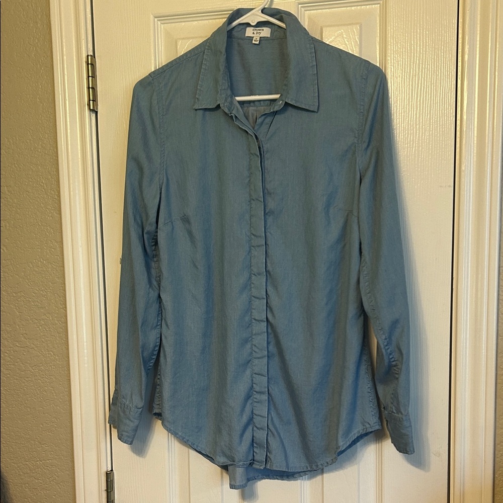 Crown & Ivy Denim Blue Shirt